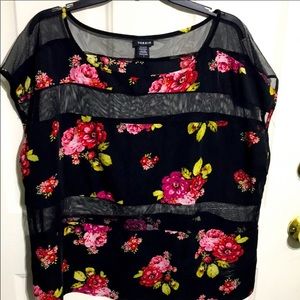 Torrid Striped Floral Top